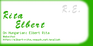 rita elbert business card